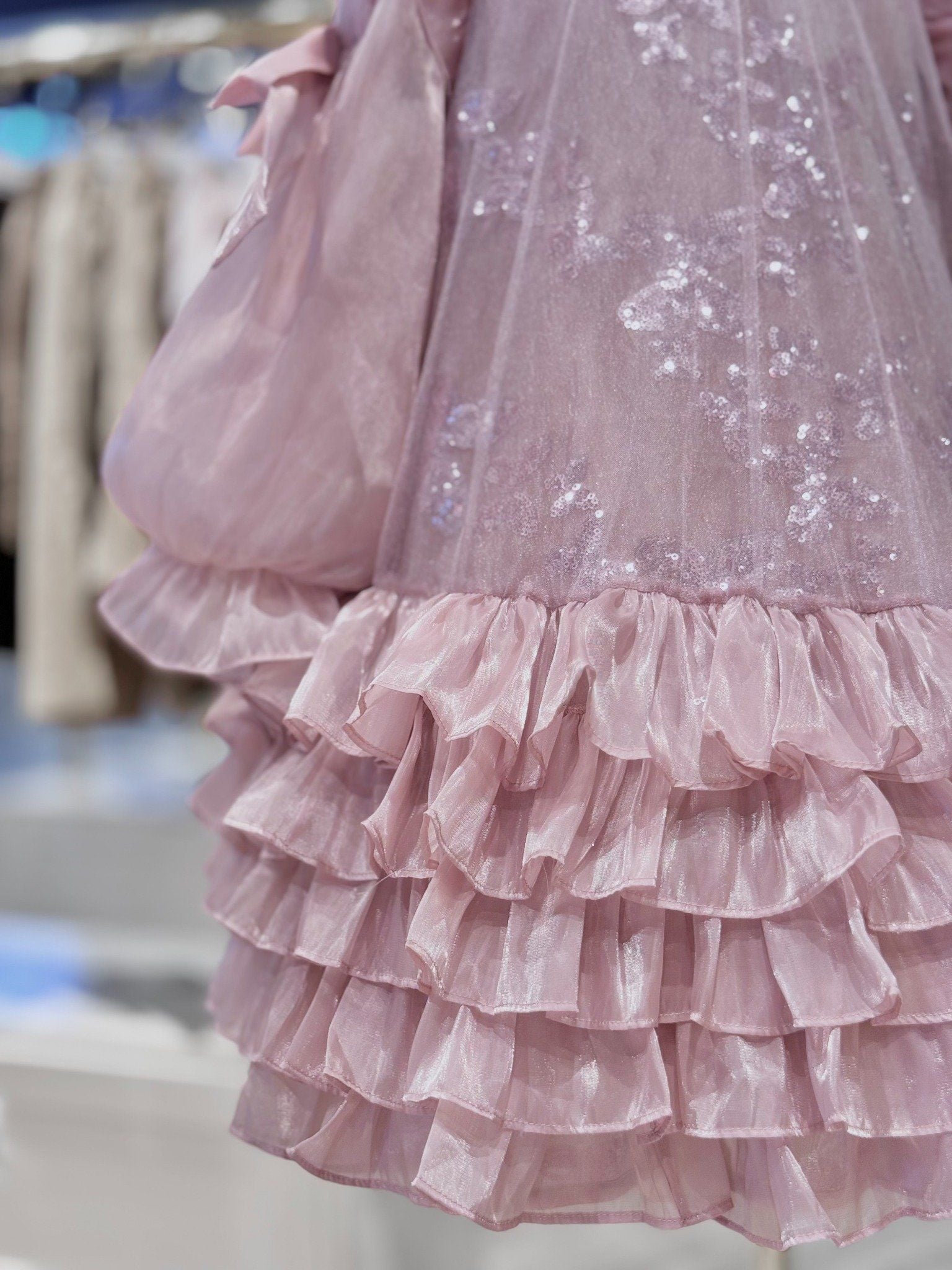  Váy Công Chúa Bé Gái Tầng Voan Bồng Bềnh Tím hồng Crown Space CKGL38514018 