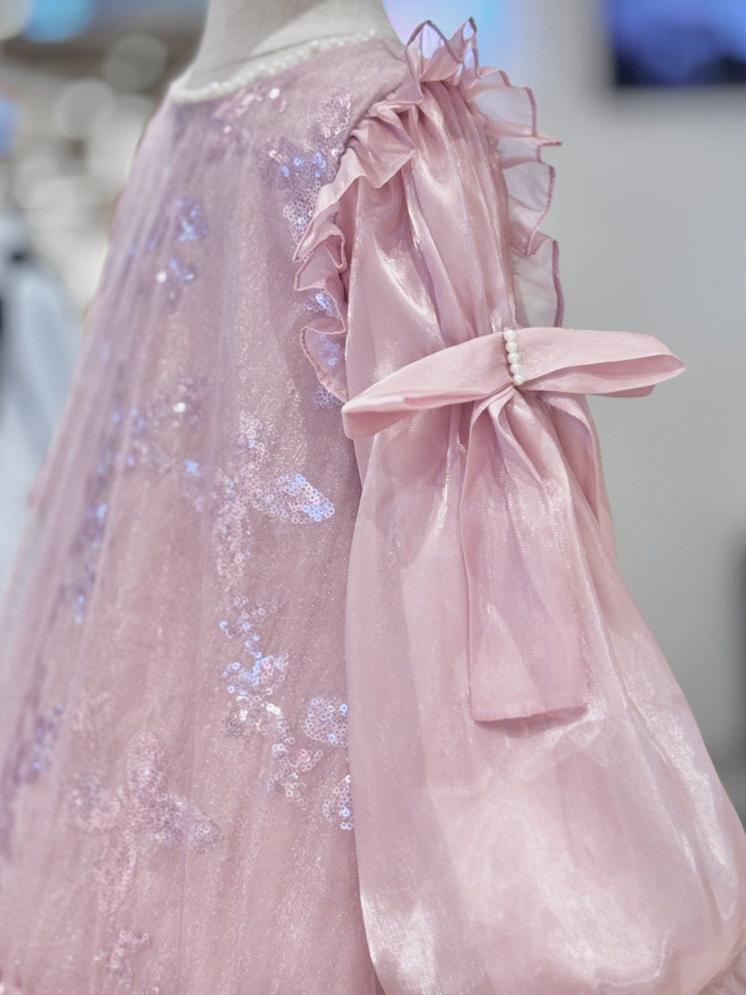  Váy Công Chúa Bé Gái Tầng Voan Bồng Bềnh Tím hồng Crown Space CKGL38514018 