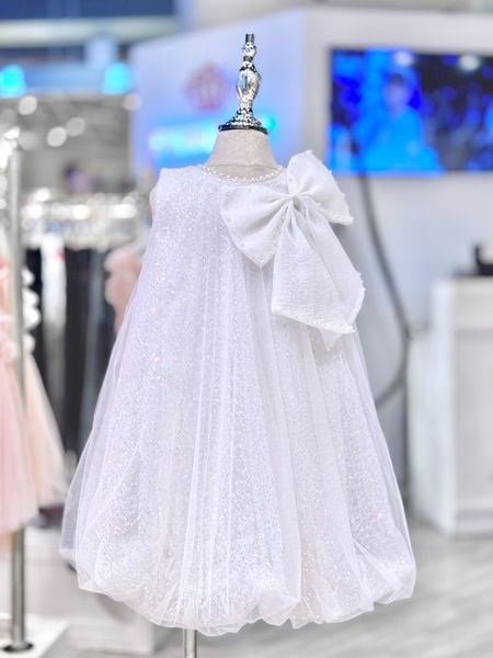  Váy Voan Cộc Tay Công Chúa Bé Gái Đính Kim, Lấp Lánh, Sang Trọng | Crown Space CKGS3850115 