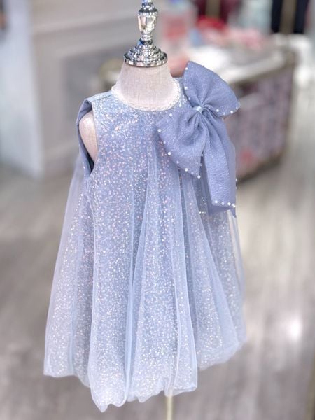  Váy Voan Cộc Tay Công Chúa Bé Gái Đính Kim, Lấp Lánh, Sang Trọng | Crown Space CKGS3850115 