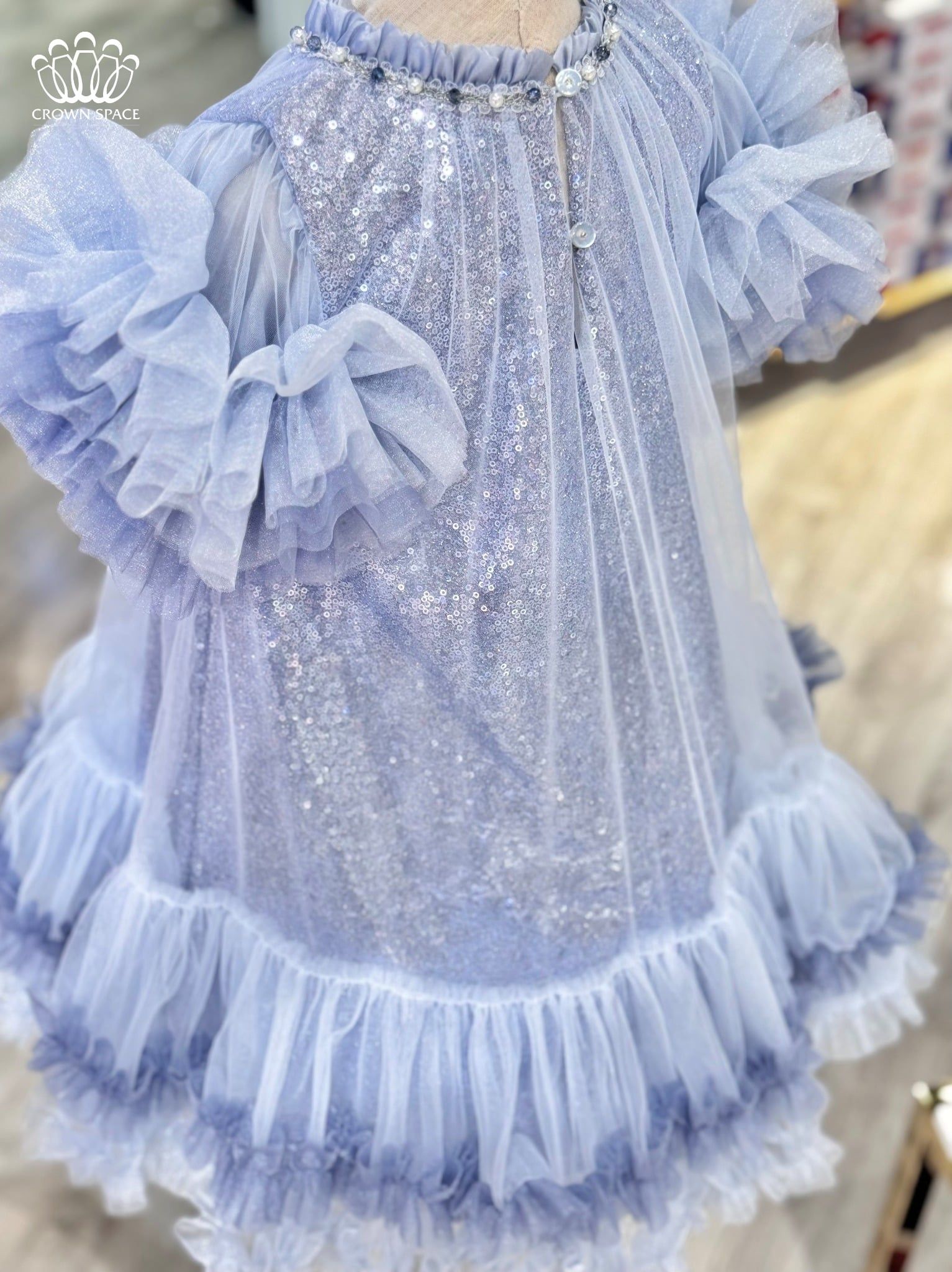  Váy Voan Công Chúa Bé Gái Bồng Bềnh Đính Kim, Sang Trọng, Thanh Lịch | Crown Space CKGS3850114 
