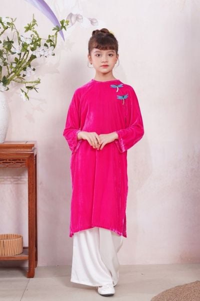  Áo Dài Nhung The Bé Gái Cổ Tròn | Crown Space CKGL9933118/CKGL9933119 