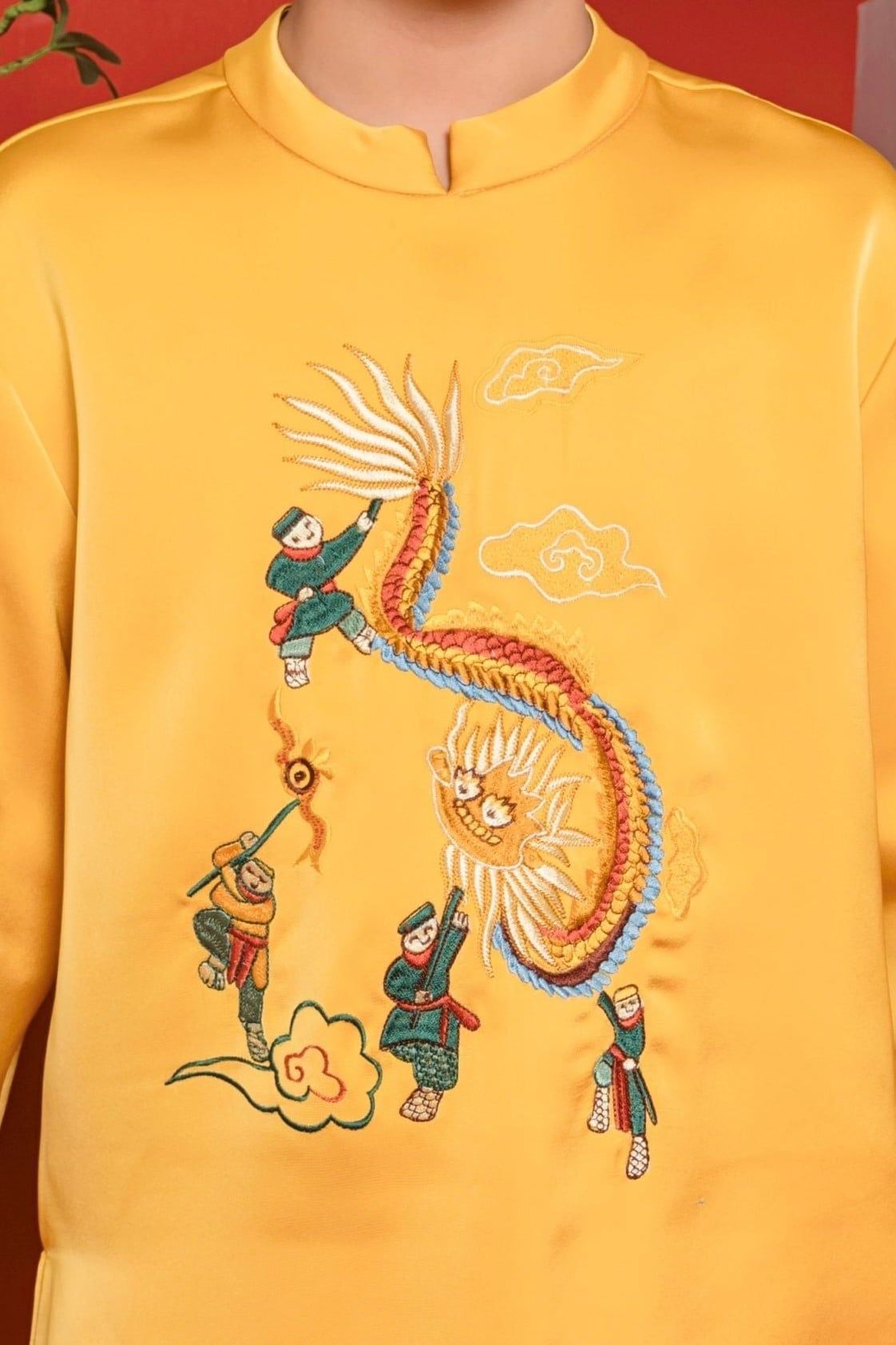  Áo Dài Bé Trai Lụa Tafta Mềm Mại, Thanh Lịch, Thoải Mái | Crown Space CKBL9933112 