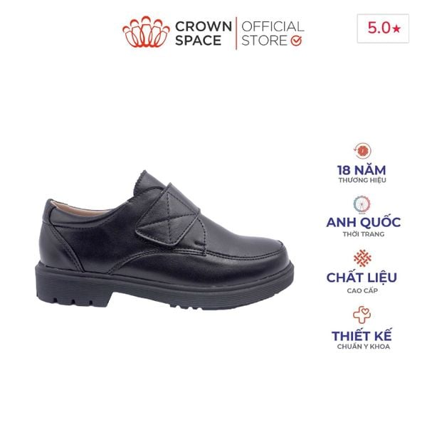  Giày Da Lì Bé Trai Cao Cấp, Êm Chân, Chống Trơn Trượt | Crown Space CRUK168 