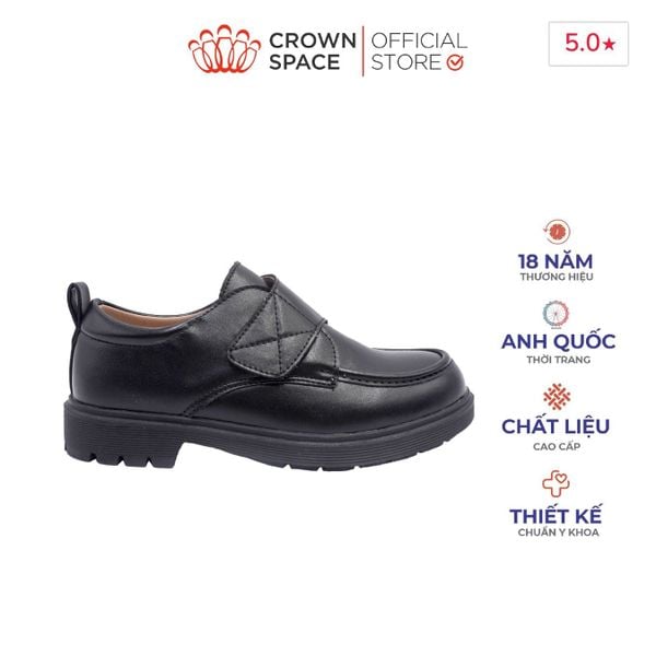  Giày Đi Học Da Lì Bé Trai Cao Cấp, Êm Chân, Chống Trơn Trượt | Crown Space CRUK169 