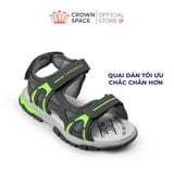  Sandal Thể Thao Cao Cấp Bé Trai Chống Trượt, Bền Bỉ, Xám Khói Hiện Đại | Crown Space CRUK584.GY 