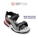  Sandal Thể Thao Bé Trai Chống Trượt, Bền Bỉ, Xám Đỏ Phá Cách | Crown Space CRUK586.GY 