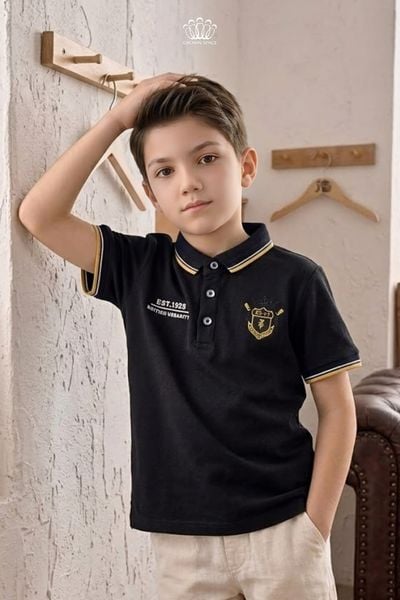  Áo Polo Bé Trai Cổ Bẻ Thêu Logo Crown Space – Sang Trọng & Thanh Lịch Cho Bé - CKBS2160308 
