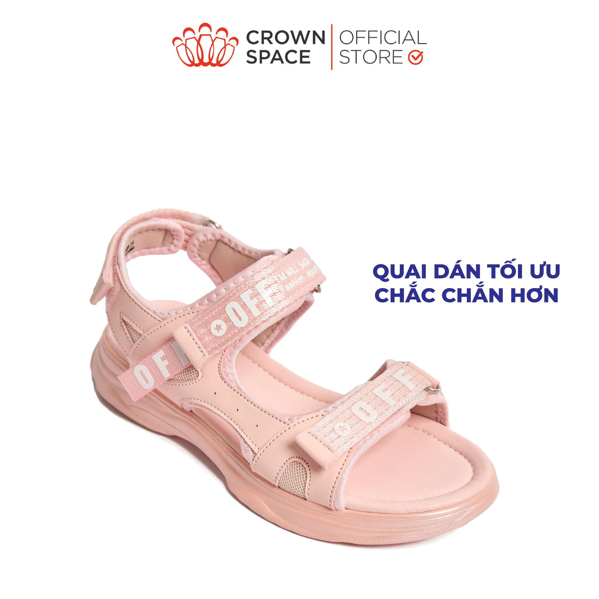  (VIP Private Sale) Sandal Bé Gái Quai Dán Crown Space - Êm Nhẹ, Chống Trơn, Thoáng Khí | Crown Space CRUK550 