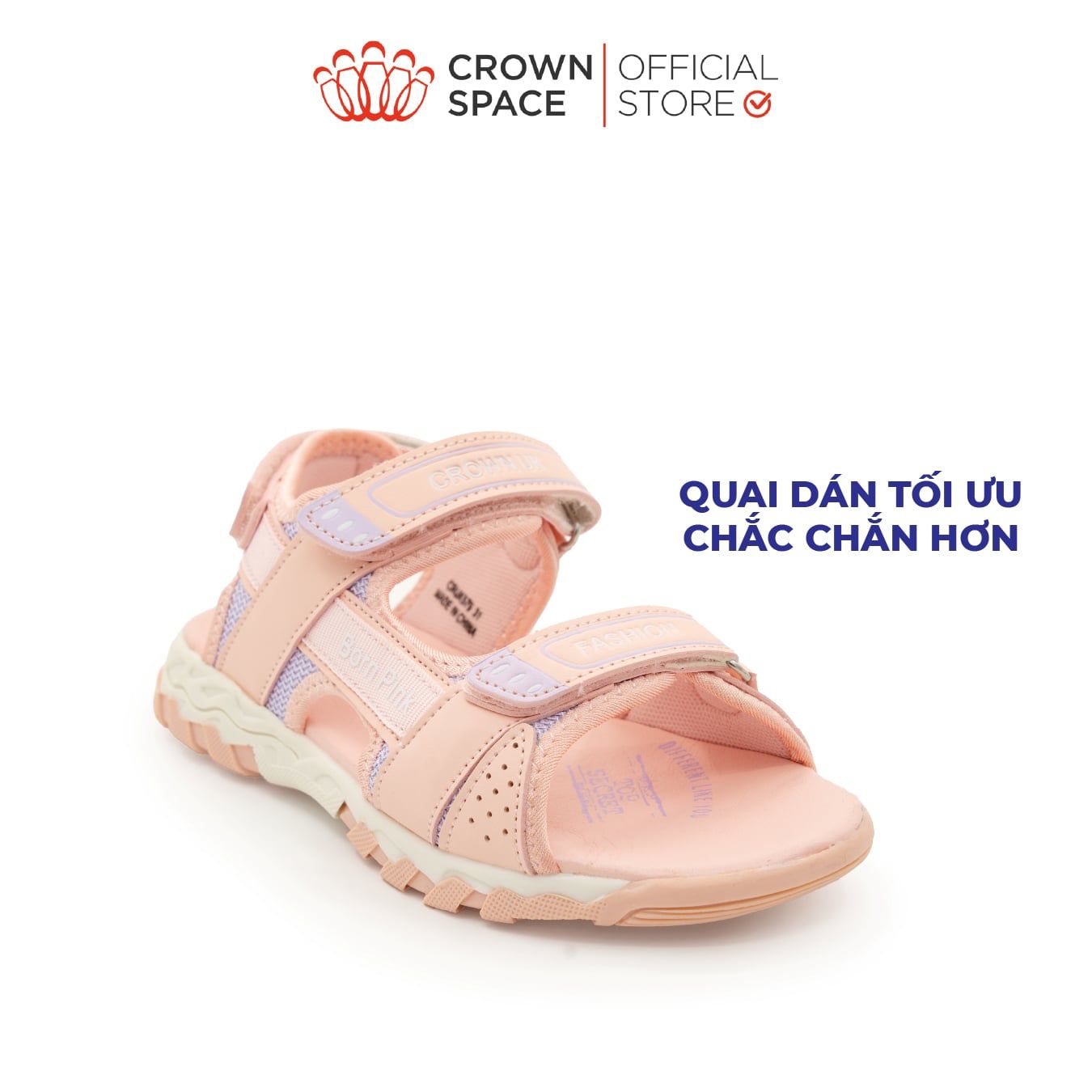  (VIP Private Sale) Sandal Quai Hậu Bé Gái Cao Cấp, Hiện Đại, Chống Trơn | Crown Space CRUK579 