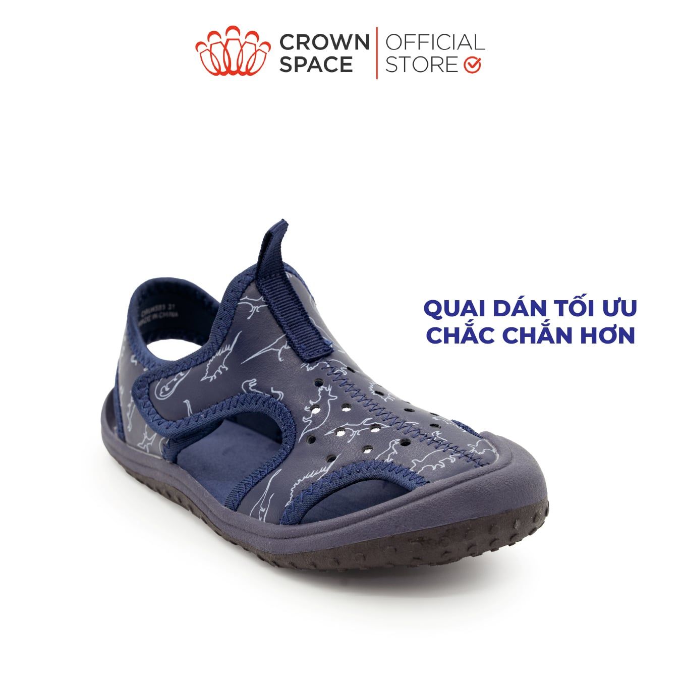  (VIP Private Sale) [Xả kho-Miễn Đổi Trả] Sandal Quai Hậu Bé Trai Cao Cấp, Thoáng Khí, Chống Trơn | Crown Space CRUK583 