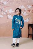  Áo Dài Cách Tân Bé Trai Vải Gấm Thêu Hạc Phú Quý | Crown Space CKBL9942001 