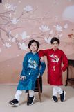  Áo Dài Cách Tân Bé Trai Vải Gấm Thêu Hạc Phú Quý | Crown Space CKBL9942001 