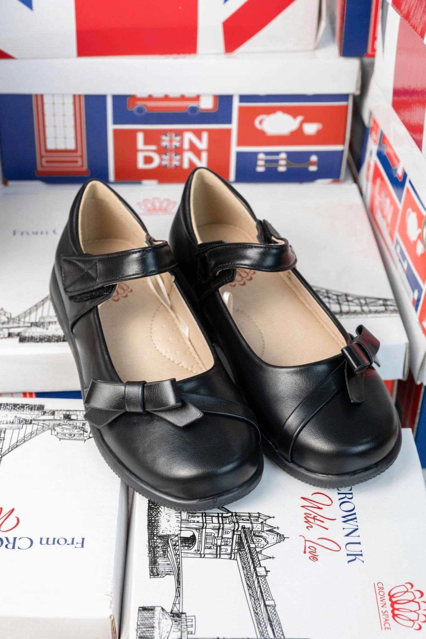  Giày Búp Bê Da Đính Nơ Gập Thanh Lịch, Kiêu Sa | Crown Space CRUK3081 
