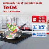 Chảo chiên inox chống dính liền khối Tefal POWER E3410455, 24cm, vân thép