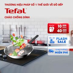 Chảo chiên inox chống dính liền khối Tefal POWER E3410455, 24cm, vân thép