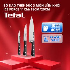 Bộ dao thép Đức 3 món liền khối Ice Force Tefal K2323S74, 20cm/11cm/9cm