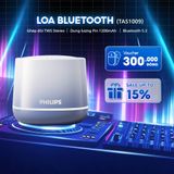 Loa Bluetooth PHILIPS TAS1009BL/70 Chính Hãng, Loa Cầm Tay Nhỏ Gọn, Âm Thanh Vòm, Bass Trầm, Pin 10H