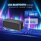 Loa Bluetooth PHILIPS TAS2200BK/70 Chính Hãng, Kiểu Dáng Retro Để Bàn, Âm Thanh Stereo 20W, Kết Nối Kép TWS, Pin 6H