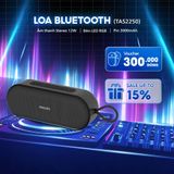 Loa Bluetooth PHILIPS TAS2250BK/70 Chính Hãng, Đèn LED Sinh Động, Chất Liệu Vải Cao Cấp, Hỗ Trợ AUX TF TWS, Pin Trâu