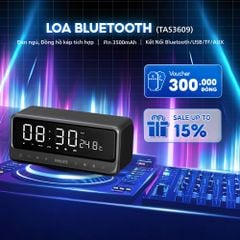 Loa Bluetooth PHILIPS TAS3609GY/70 Chính Hãng, Âm Thanh Stereo, Đồng Hồ Báo Thức, Đèn Ngủ Cảm Ứng, Thiết Kế Hiện Đại