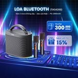 Loa Bluetooth PHILIPS TAS4200DM/70 Chính Hãng, Loa Karaoke Kèm 2 Micro, Hỗ Trợ Thẻ Nhớ, Đèn LED, Quai Xách Tiện Lợi, Pin 10H