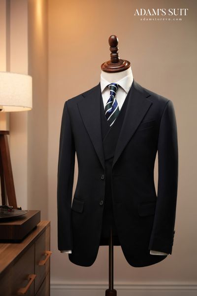 Áo vest xanh trơn sọc chìm - AV429