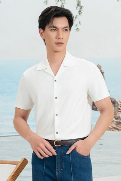 Áo sơ mi trắng vân SNC051T