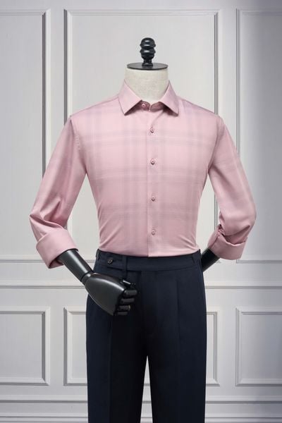 Áo sơ mi hồng kẻ SMC205