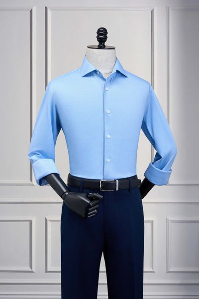 Áo sơ mi xanh dương kẻ SMC202XD