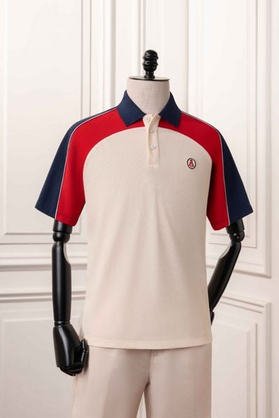 Áo polo trắng vá vai đỏ - AP262