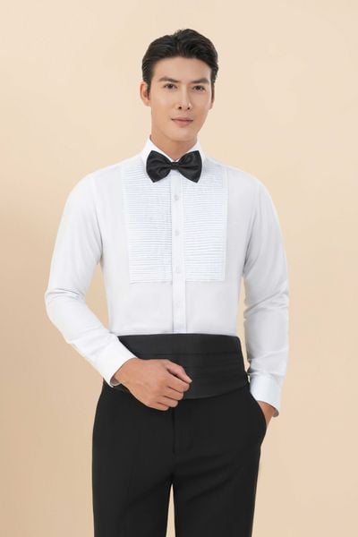 Áo vest xanh kẻ vuông chìm