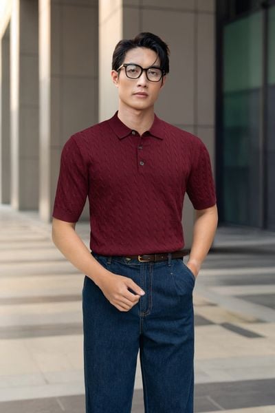 Áo mongtoghi màu đỏ vặn thừng AP430DO