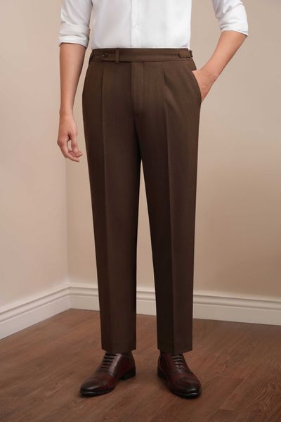 Quần âu nâu trơn QNTT01K1N