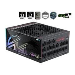 Nguồn máy tính MSI MPG Ai1600TS PCIE5 - 80 Plus Titanium 1600W ATX 3.1 PCIE 5.1 Full modular