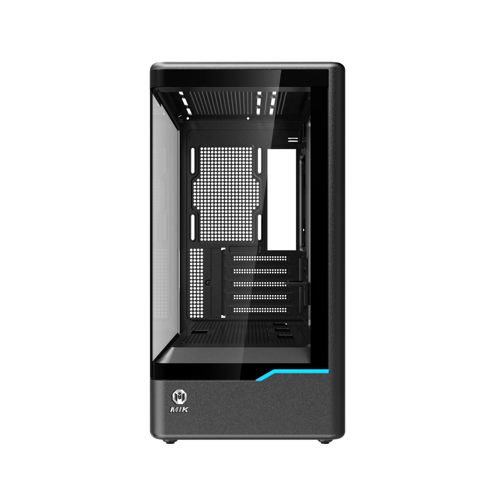 Vỏ Case máy tính MIK H7 CURVED 360 M-ATX (Chưa kèm Fan)  (  M-ATX/ITX, Kính cường lực, Đen )