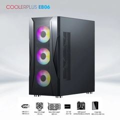 Thùng Case Coolerplus CPC EB06 ( EATX/ ATX/ mATX/)- Tặng 3FAN