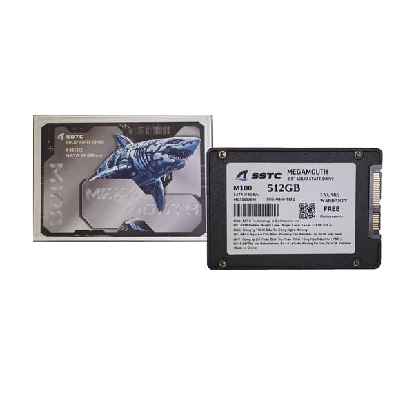 Ổ SSD SSTC MEGAMOUTH M100 512GB (SATA3/ 2.5Inch/ 550MB/s/ 470MB/s)