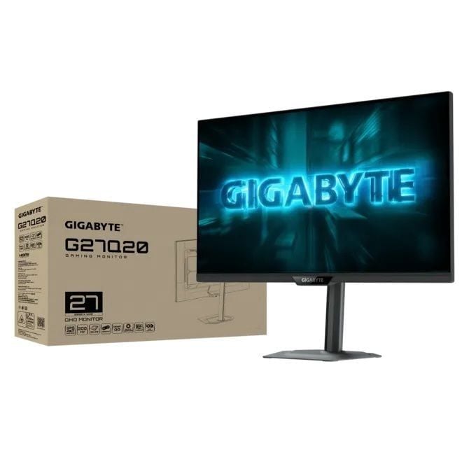 Màn hình Chuyên Game Gigabyte G27Q20 27 inch  2K/QHD - 210Hz (OC), IPS, 0.5ms, Chân công thái học