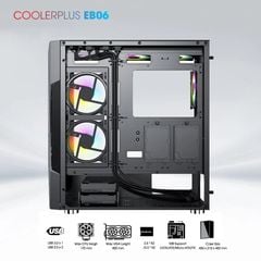 Thùng Case Coolerplus CPC EB06 ( EATX/ ATX/ mATX/)- Tặng 3FAN