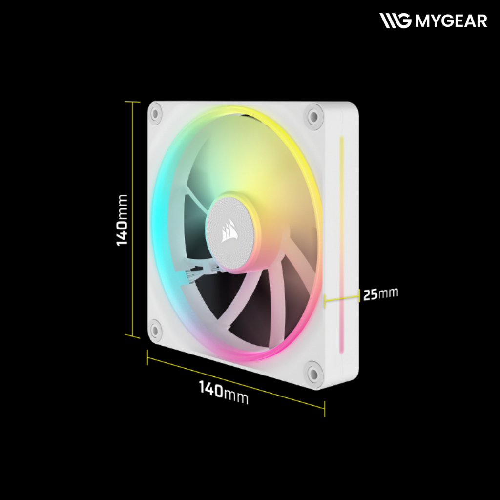 Bộ 2 Fancase Corsair iCUE LINK LX140 RGB 140mm PWM  White ( Kit 2 fan )