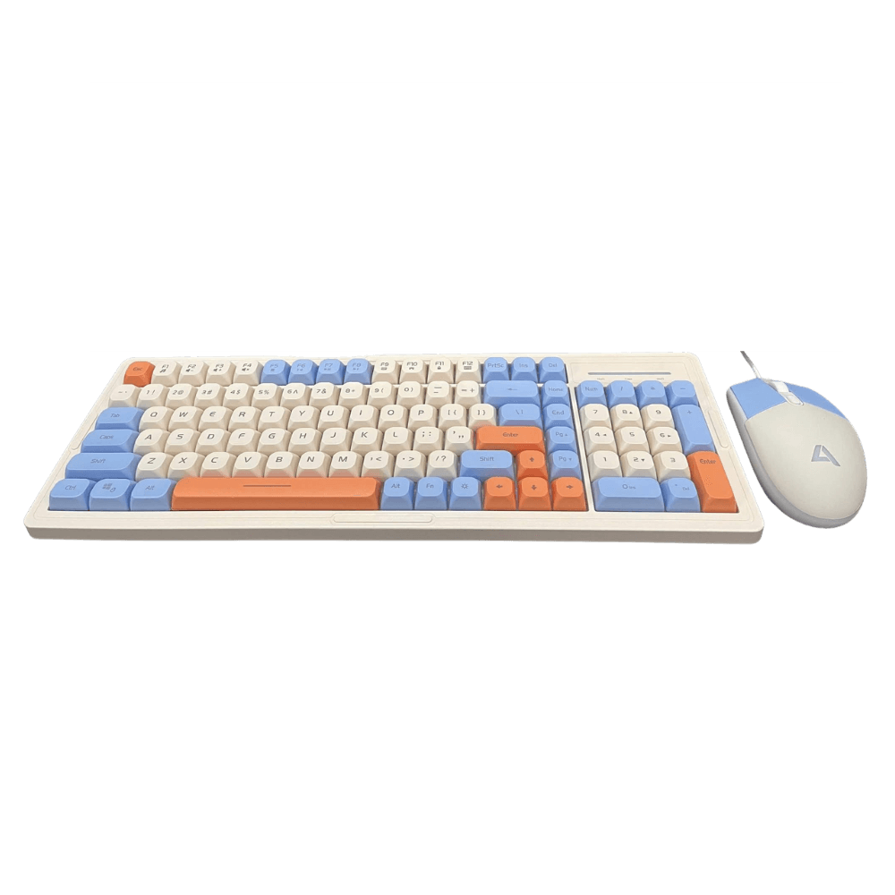 COMBO BÀN PHÍM VÀ CHUỘT KM2000 PRO RGB MIX XANH