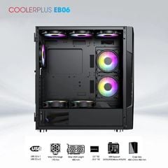Thùng Case Coolerplus CPC EB06 ( EATX/ ATX/ mATX/)- Tặng 3FAN