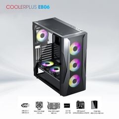 Thùng Case Coolerplus CPC EB06 ( EATX/ ATX/ mATX/)- Tặng 3FAN