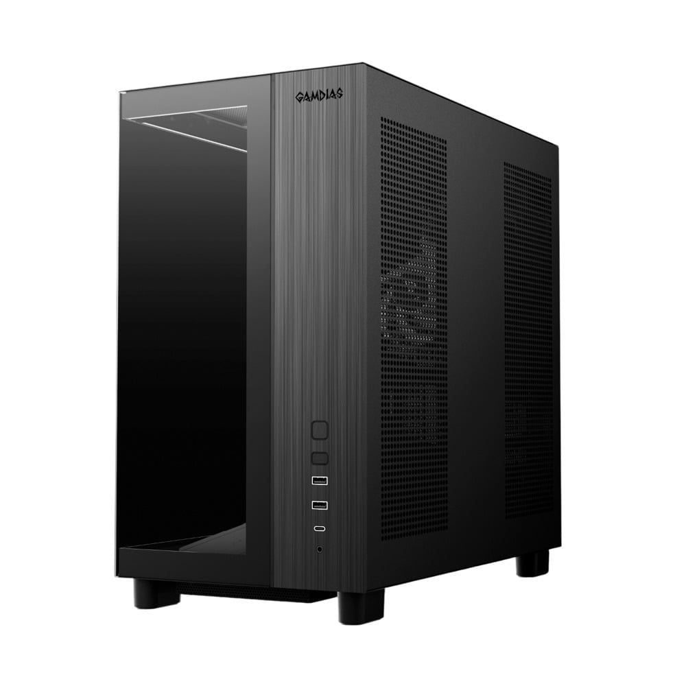 Thùng máy Gamdias Atlas M4 (Kèm sẵn 4 Fan ARGB)  Kính cường lực, Đen