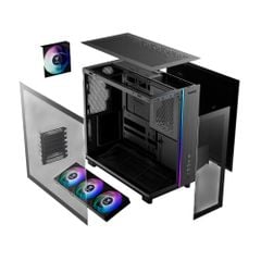 Thùng máy Gamdias Atlas M4 (Kèm sẵn 4 Fan ARGB)  Kính cường lực, Đen