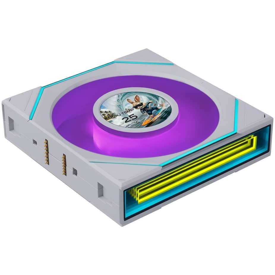 Bộ 3 fan case Lian Li Uni Fan SL-INF FLEX LCD 120  - WHITE (Quạt LCD 12cm)