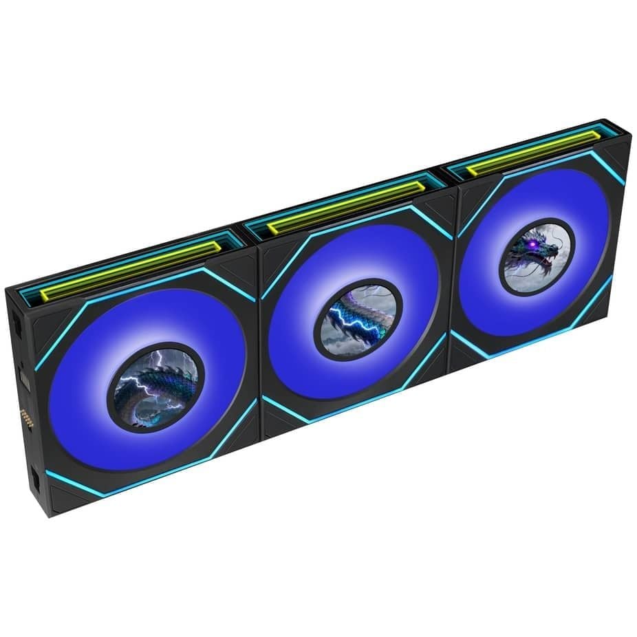 Bộ 3 fan case Lian Li Uni Fan SL-INF FLEX LCD 120  - Black (Quạt LCD 12cm)