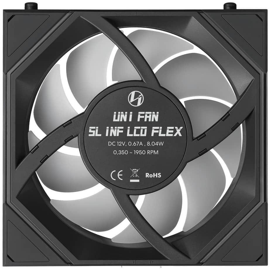 Bộ 3 fan case Lian Li Uni Fan SL-INF FLEX LCD 120  - Black (Quạt LCD 12cm)