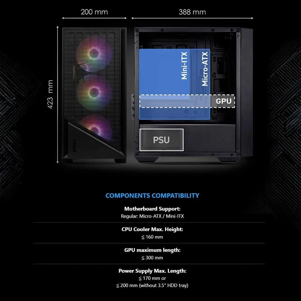 Case máy tính MSI PRO FORGE M051R
